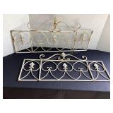 2 metal decorative fence panels, 25.5x12.5'