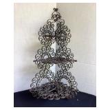 Iron scroll work corner shelf, 10.5x21'