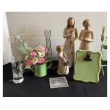 Willow Tree figures, frame, bud vases & more