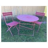 Folding parlor table & chairs, table is 30x28'