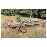 Wagon frame with steel wheels