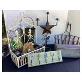 Iron wall basket, candle holders, garden theme