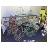 Metal baskets, metal candle holders, lanterns &