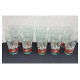10 Coca-Cola Christmas Glasses, 6'