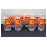 8 Coca-Cola glasses with sun,6'