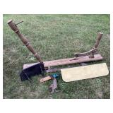 Primitive tools, sawblade vise, shelves & more