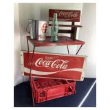 Red stand , Coca-Cola crate & Decor