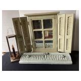 Mirror (shutters close), wood salvage & candle