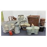 All mentally things, watering can, pail,