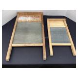 2 glass washboards, largest is 12 1/2x24'
