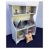 Cabinet with miniatures, brass bell, Coca-Cola