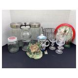 Dog treat canisters, glass jars, Coca-Cola