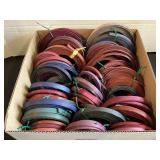 Coils of colored basket making reed