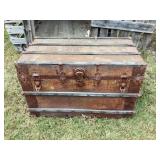 Flat top trunk & contents