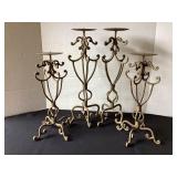 Iron Candle Holders, 18 1/2& 14 1/2' tall