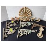 Cast iron wall decor, brackets & door knocker