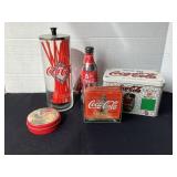 Coca-Cola Collectibles; glass straw dispenser,