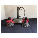 Cast iron & primitive candle holders
