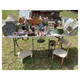 Garden decor, wood box, display riser, baskets,