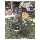 Decorative yard stakes, trike planter, metal