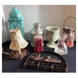 Lanterns, lamp, welcome sign, candles