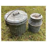 Galvanized can & decorative bucket