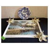 Made in Italy Windsor plate, 3 metal hooks,