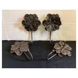 4 Metal floral hooks, 7' tall