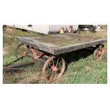 Small flat bed farm wagon