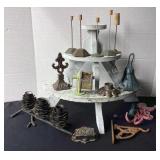 Wood display, vintage receipt holders, Midget