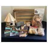 Wood crate & craft supplies; shingles, Woodpile