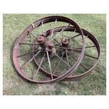 2 iron wheels, band is 34 1/2x4'