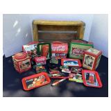 1967 yellow Coca-Cola Crate, tins & more