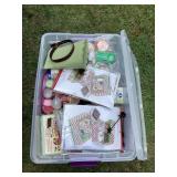 Tote of baking supplies, tins & more
