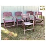 5 folding wood chairs
