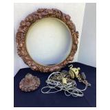 Antique chandelier/lamp parts. Ring may be part