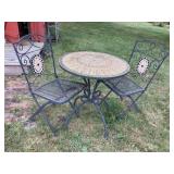 Mosaic table & folding chair set