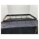Iron pot rack with 8 hooks, 25 1/2x14x5' tall
