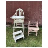 Vintage high hair, potty chair & stool