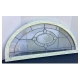 Leaded glass window, 33 1/2x16', has small crack