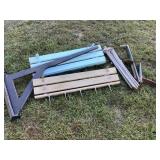 Vintage planter, drying rack, 2 shelves & wood