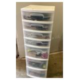 7 drawer organizer filled with craft supplies