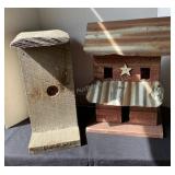 Birdhouse & Lighted Primitive Wood House