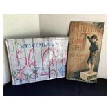 She Shed & Standard Seeds Metal Signs; 8x16' and