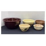 Vintage mixing bowls; Marcrest, USA, Watt Ware,