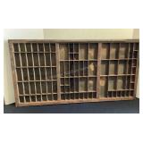 Vintage wood type set tray, 32 1/4x1 3/4x17'