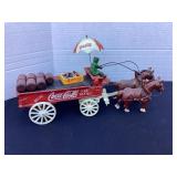 Cast iron Coca-Cola horse & wagon