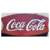Painted Coca-Cola metal sign, 42x20'