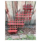 Red wall shelf, 34' tall x 26'