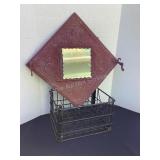 Metal Chicago Bottle Crate & Tin mirror (18'